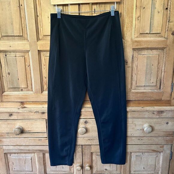 Senita Athletics Medium Black Textured Pants Bottoms Cropped‎ - Picture 1 of 11